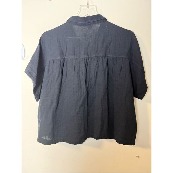 Old Navy V-Neck Dolman-Sleeve Blouse Boxy Oversized Cotton Gauzy Boho Comfort Su - Picture 4 of 4